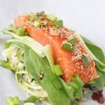 A delicious and easy one pan meal with salmon, noodles and vegetables all cooked together in a parchment parcel | My Fussy Eater blog