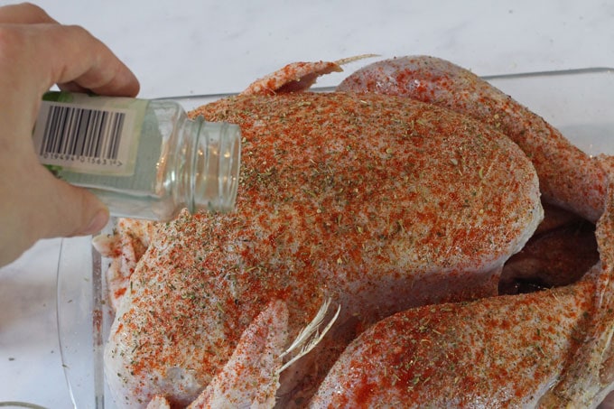 seasoning the turkey