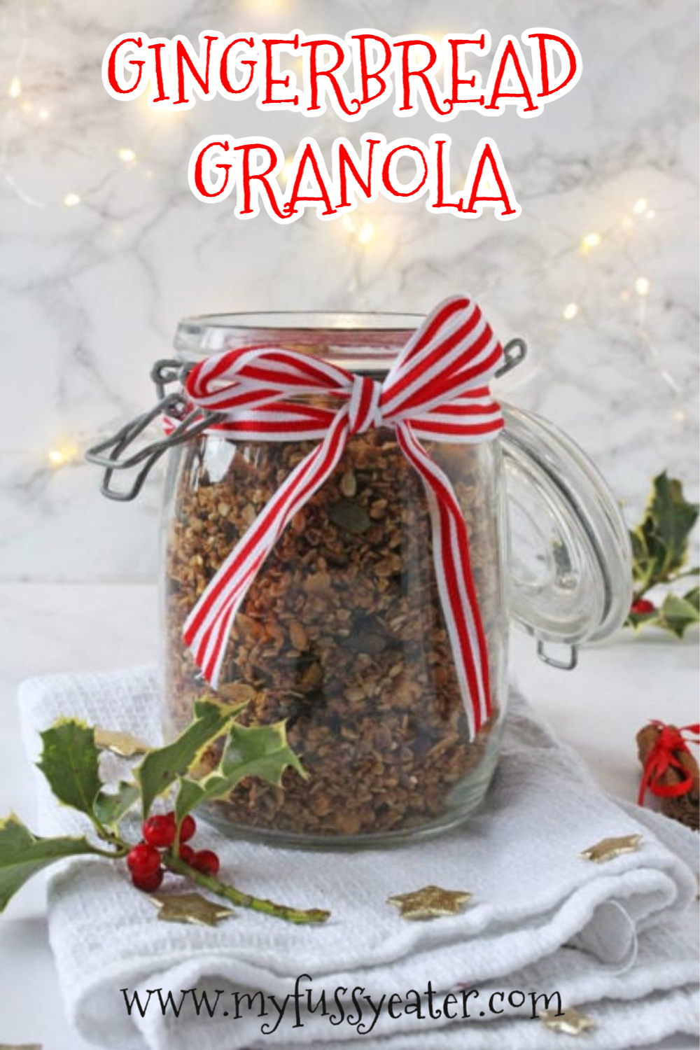 A quick and easy recipe for homemade granola with a delicious festive gingerbread flavour!