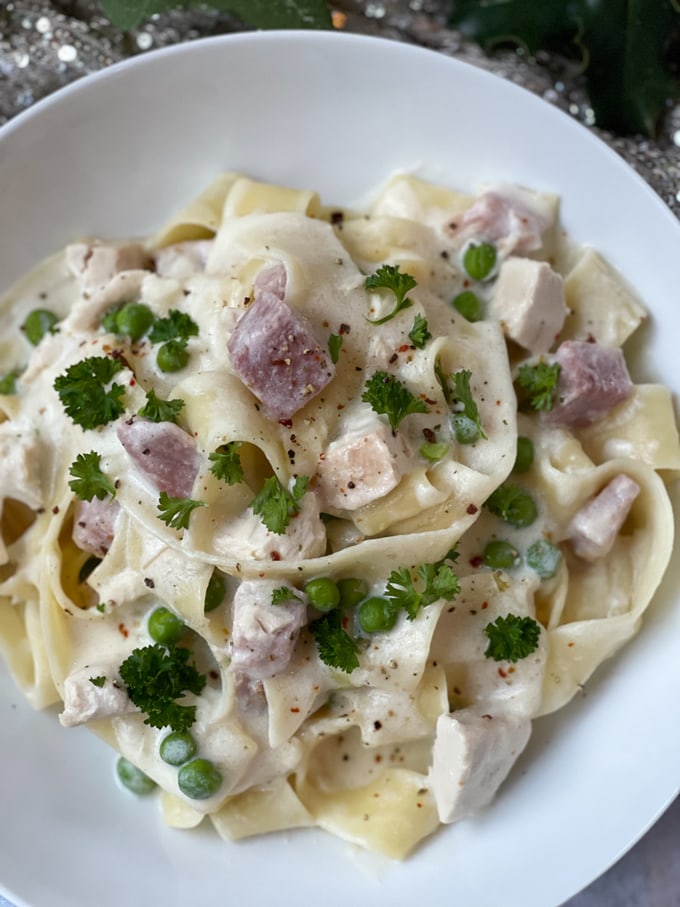 a close up of the pasta