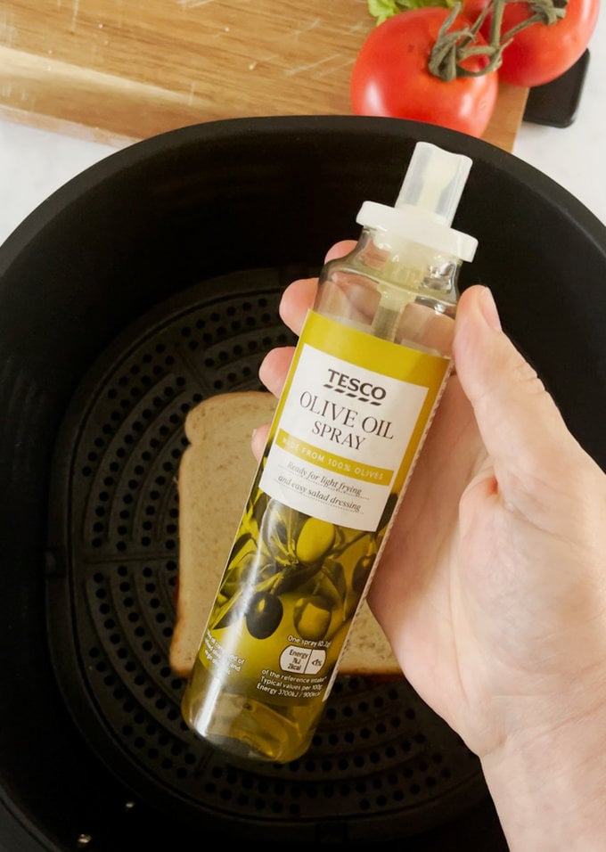 Bottle of spray olive oil.