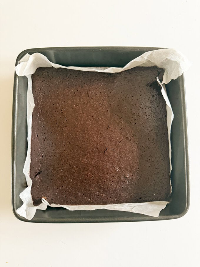 Chocolate Orange Black Bean Brownies fresh out of the oven.